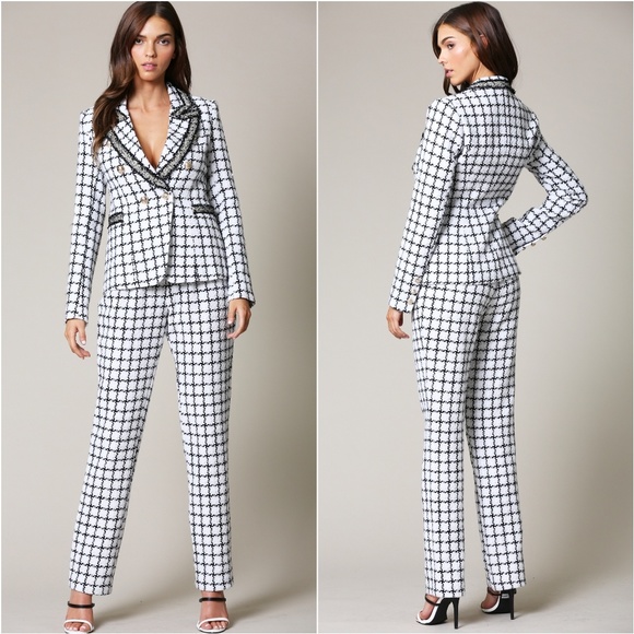 CHANTEL Tweed Suit Blazer And Pants Suit Set - Picture 2 of 4